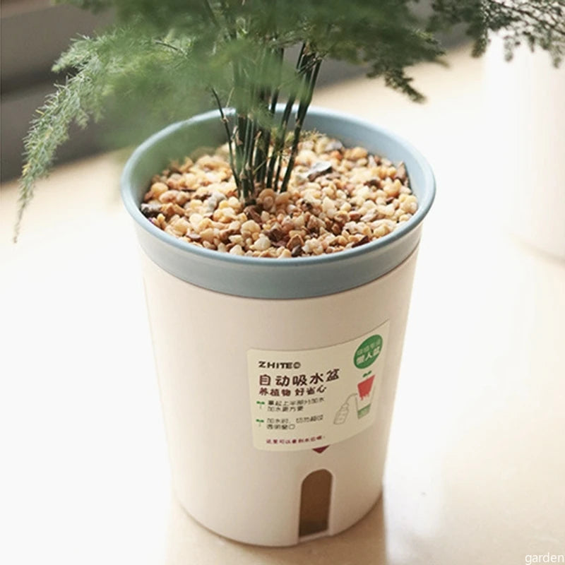 Double Layer Plant Pot Self Watering Pots for plants Hydroponics Flower Pot Plastic Lazy Automatic Water-Absorbing Plants Pot