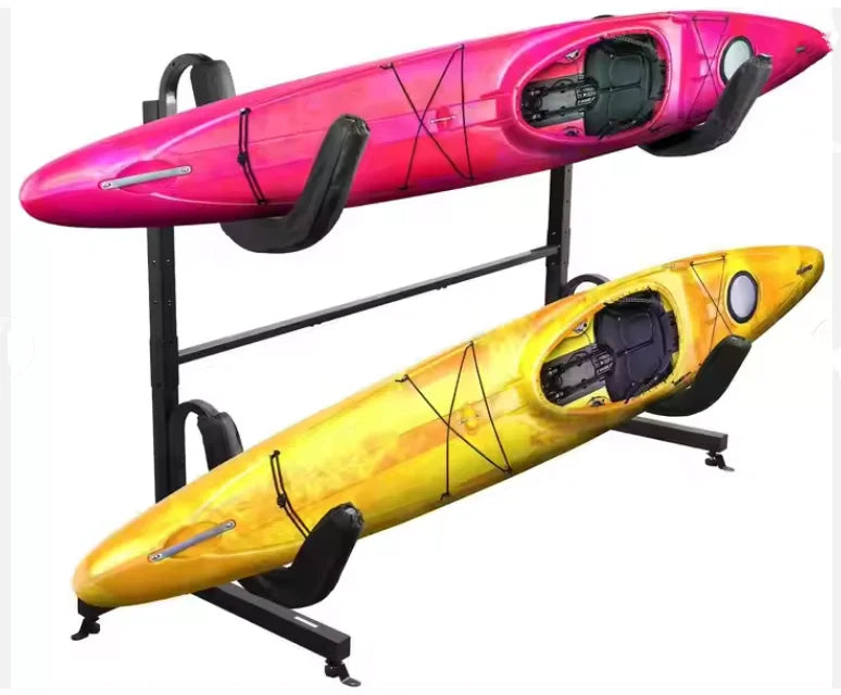 Freestanding Heavy Duty Metal Kayak Surfboard Storage Rack Steel with Acrylic and MDF for Retail Display in Shops