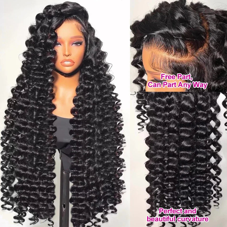 40 42 Inch Loose Wave 13x6 HD Lace Frontal Wig Human Hair Brazilian Loose Deep Waves Curly Wigs Lace Front Wigs For Women