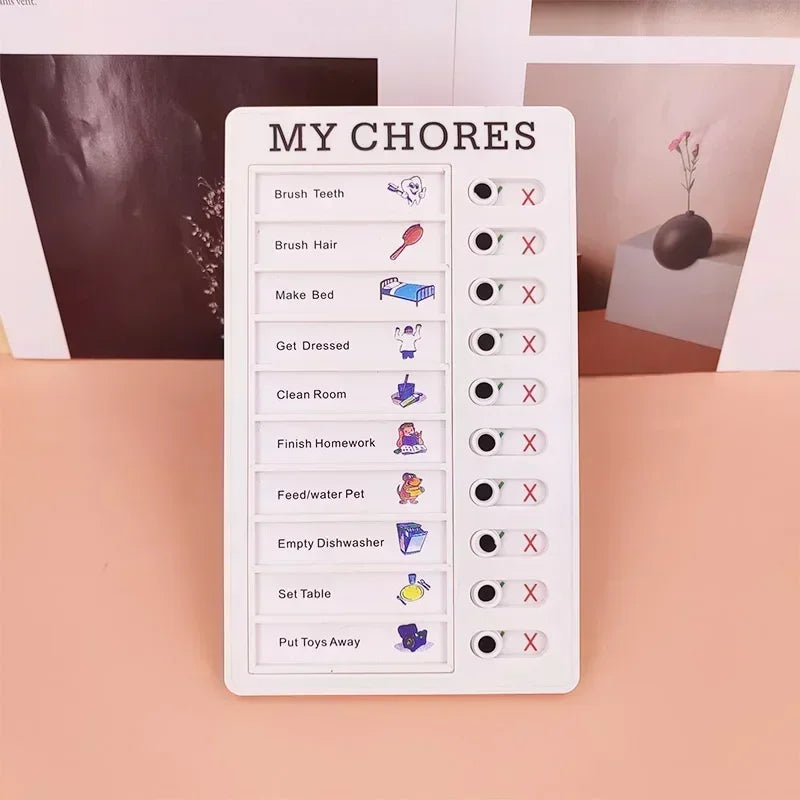 Reusable My Chores Checklist Daily Planner Memo Plastic Board Chore Chart Responsibility Behavior for Kid Self-discipline Card