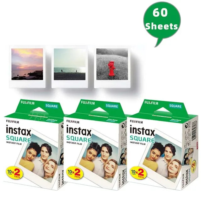 Fujifilm Instax Square White Edge Films Photo Paper 10-100 Sheets for Instax SQ10 SQ6 SQ20 Instant Camera Share SP-3 Printer