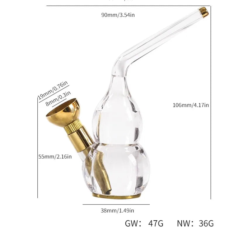 Dual purpose exquisite water bottle Gourd shaped Transparent pipe Tar Filtration Recyclable Smoking Holders Smoking Accessories