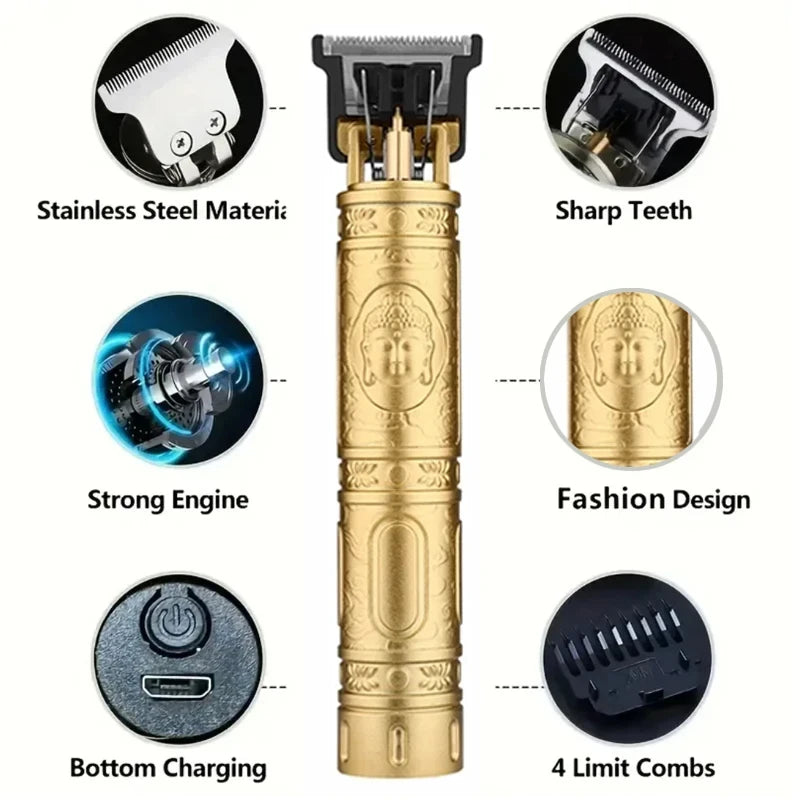 T9 Professional Hair Clipper /Accessories | USB Fast Charging Electric Hair Cutting Machine 0mm Portable for Men Home Haircut