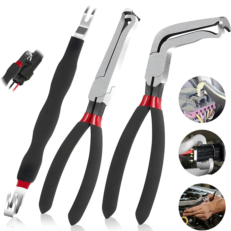 3pcs Electrical Disconnect Pliers Connector Separator 60 Degree For Electrical Wiring MAF Sensors Fuel Injectors Coils