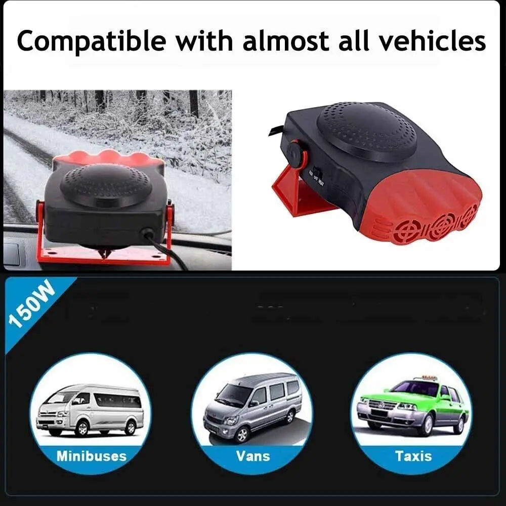 12V Car Electric Heating Fan Multifunctional Car Windshield Defroster Defogging Defrosting Heating Fan Car Heating Accessories