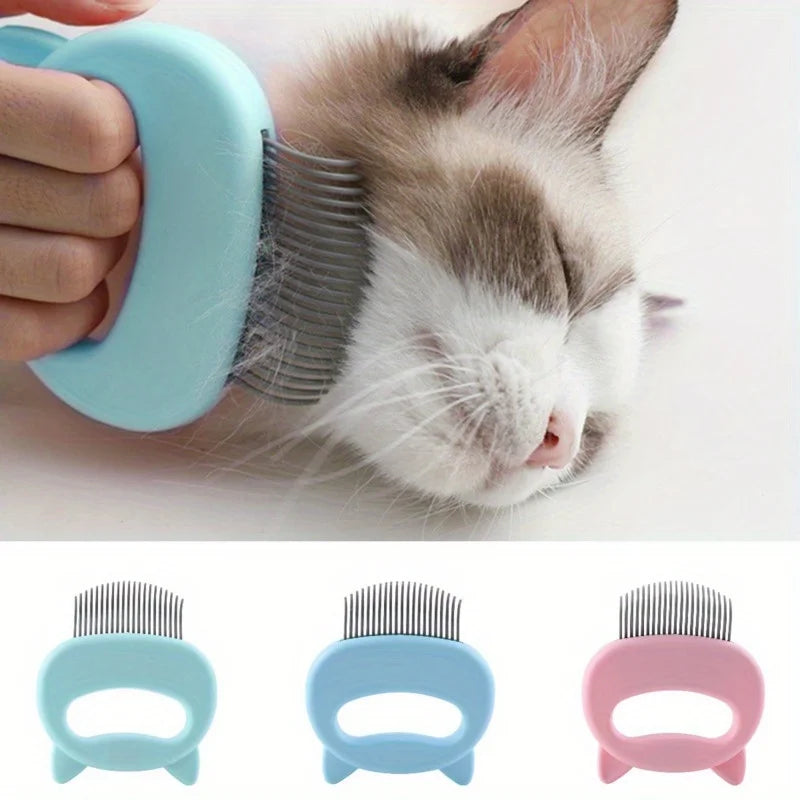 1 PCS Cat Massage Comb Plastic Easy Grip Handle Effectively Remove Cat Hair Fine Soft Brush Hair Multi-Color Grooming Tools