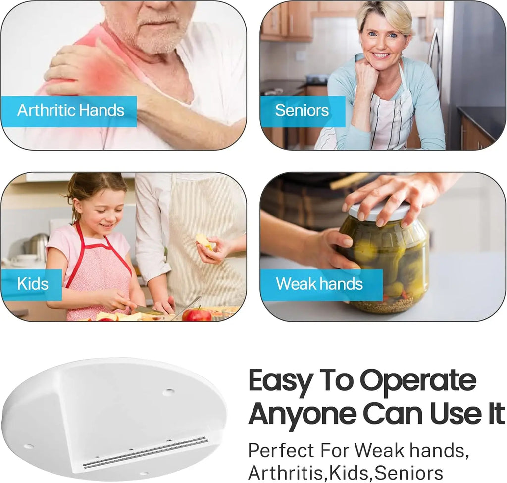 Under Cabinet Jar Opener for Weak Hands, for Seniors w/ Arthritis，Opener-Can Openers for Seniors w/ Arthritis Kitchen