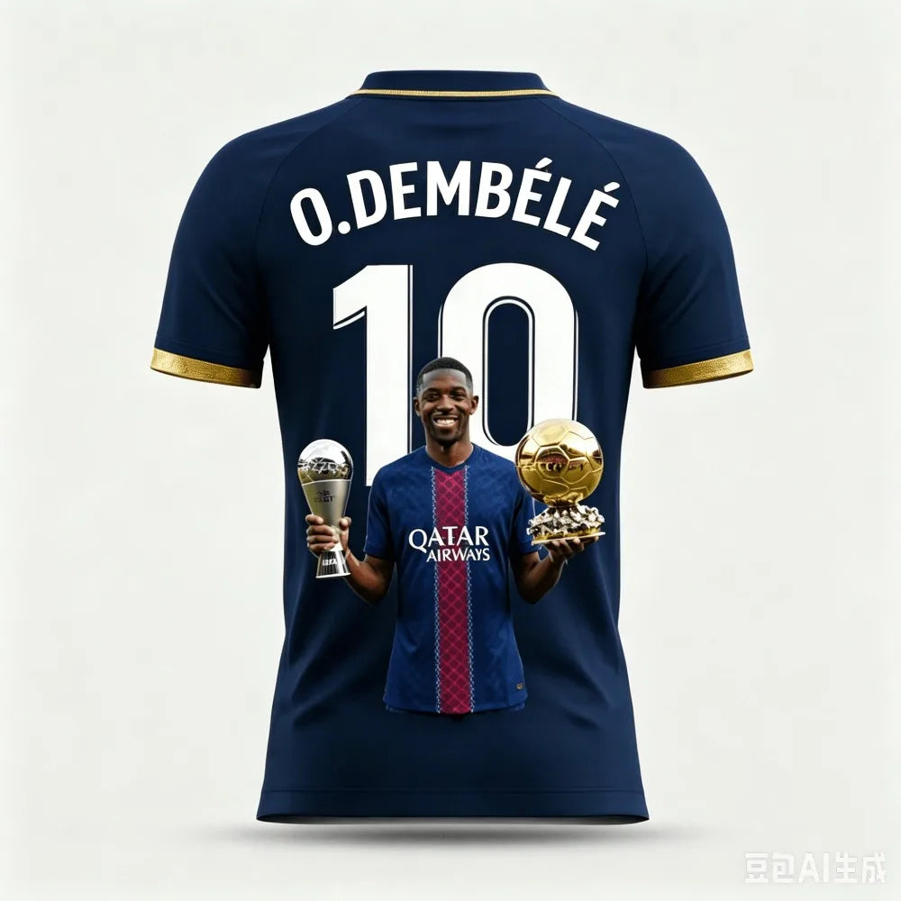 Dembélé Fan Exclusive Summer 3D Print Family Outfit Football Jersey T-shirt Loose and Comfortable Suitable for Daily Wear