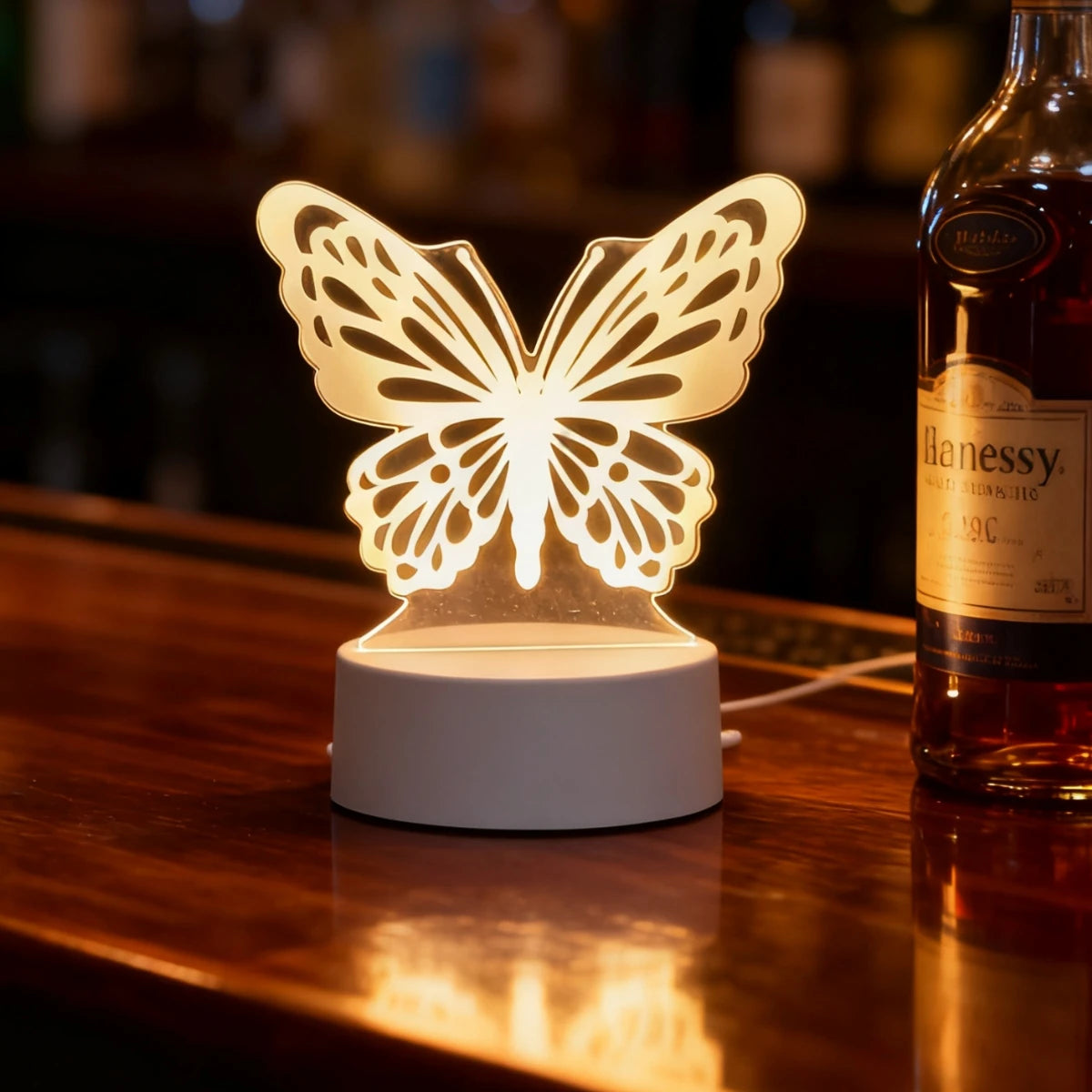3D Dreamy Butterfly LED Night Light, USB Desktop Decorative Light, Suitable for Romantic Bedroom Decoration, Ideal Christmas Gif