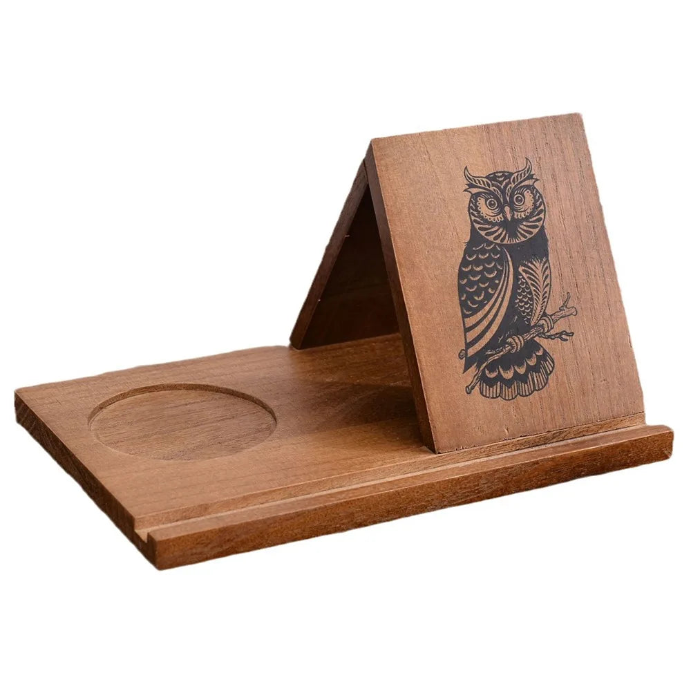 Removable Wooden Reading Stand Handmade Owl Multifunctional Recipe Shelf Small Bookshelf Sturdy Triangle Book Stand