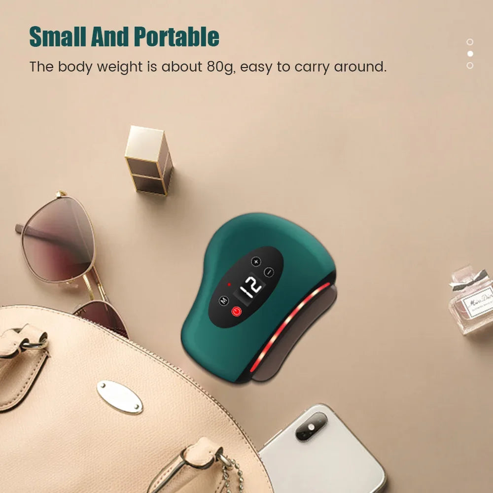 Electric Guasha Massager Body Scraping Heating Vibration Muscle Guasha Face Neck Eye Massage Knife Stone Gua Sha Gouache Scraper
