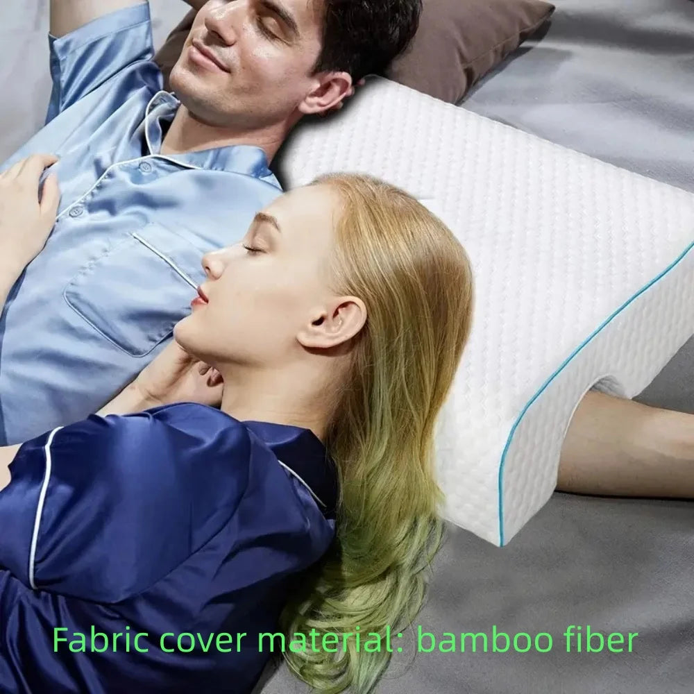 Arched Cuddle Couples Pillow with Slow Rebound and Breathable Memory Foam,Sleep Pillow for Anti Pressure Hand Protect Cervical