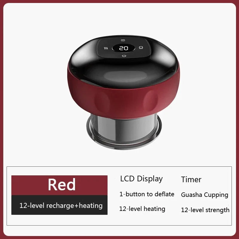 Body Cupping Scraping Massager Smart Electric Vacuum Cupping Heating Suction Cup Device for Body Back Neck Arm Massger