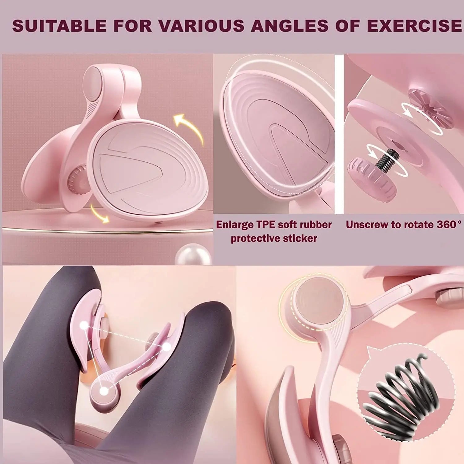 Kegel Pelvic Floor Muscle Trainer - Pink, Fit for Thigh Muscle Training, Home Gym Fitness Equipment for Women