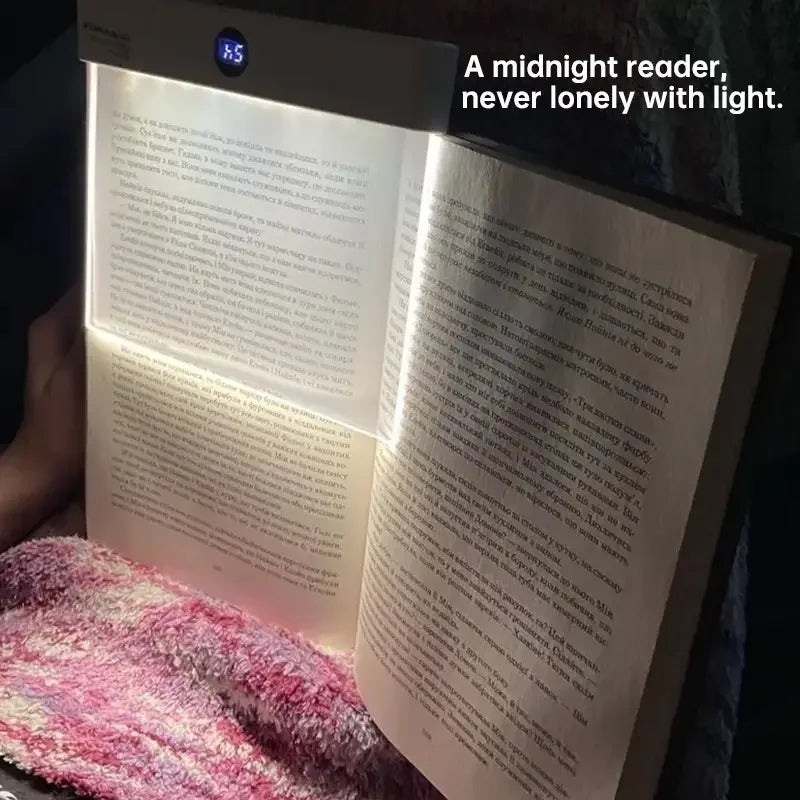 LED Book Light Rechargeable Reading Lights for Books in Bed Eye Caring 3 Color Stepless Dimming Flat Book Light for Book Lovers