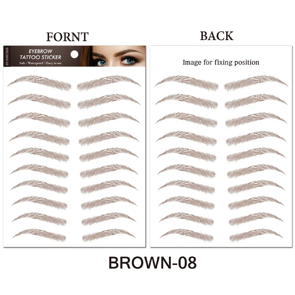 Water-based Hair-liked Authentic Eyebrow Tattoo Sticker Waterproof Cosmetics Long Lasting Makeup False Eyebrows Stickers