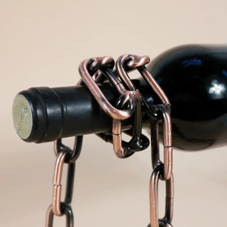 Magical Suspension iron Chain Wine Racks One Bottle Wine Display Racks Stand Holder Kitchen Dining room cellar Bar Decoration