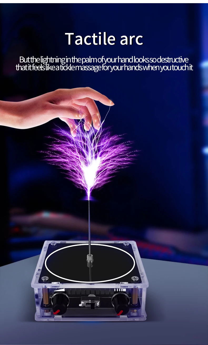 Music Tesla Coil Bluetooth/AUX Dual Mode Music Box Artificial Lightning Touchable Audio Input Bluetooth Science Experiments ﻿