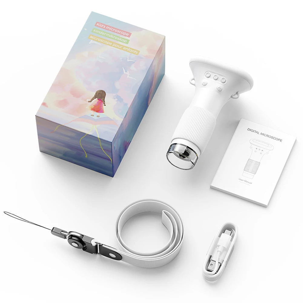 1000X Handheld Digital Microscope 2 Inch IPS Screen Children Biological Insect Coin Magnifier 2MP Lens Mini Portable Microscopes