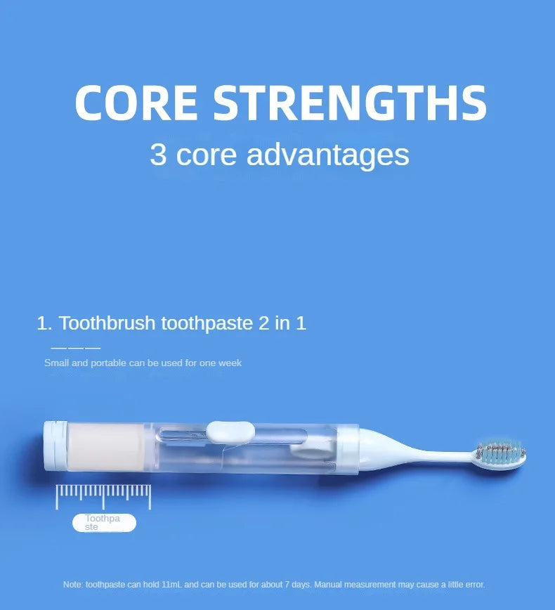 1PC Portable Folding Toothbrush Travel Toothbrush Set Creative Tooth Clean Tools Can Hold Toothpaste
