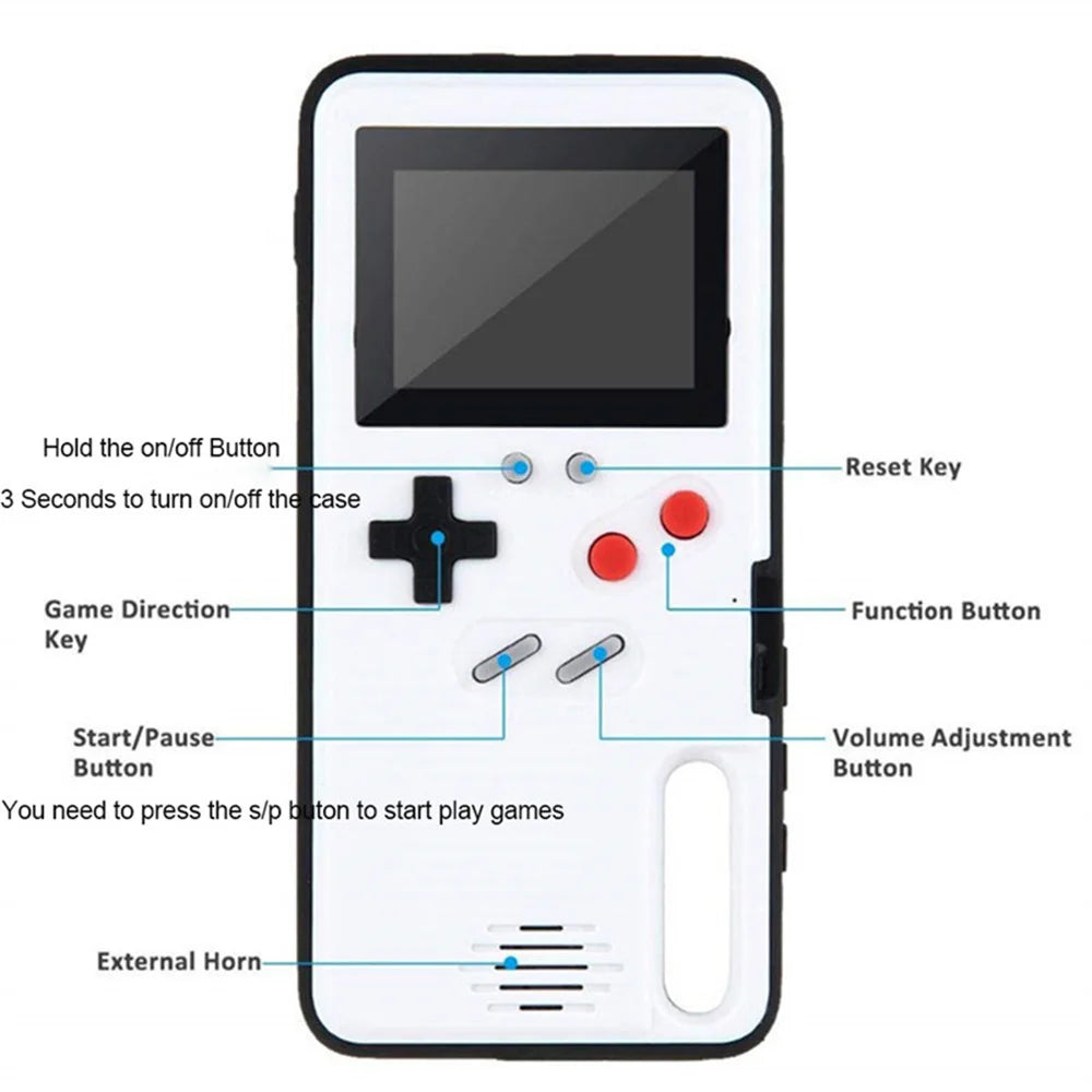 For iPhone 14 16 15 12 13 Pro Max X Xr Xs Max 7 8 Plus SE 2022 Playable Gameboy Case Retro 3D Video Game Cover Console