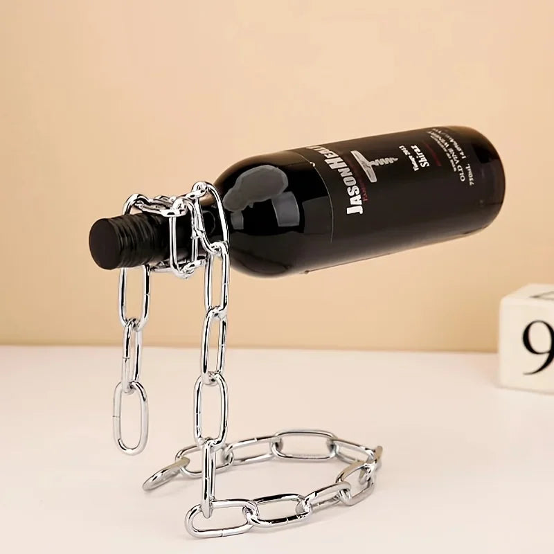 Creative Personality Fashion Wine Bottle Holder Suspended Wrought Iron Rope Chain Wine Bottle Holder Snake Ornament Decoration