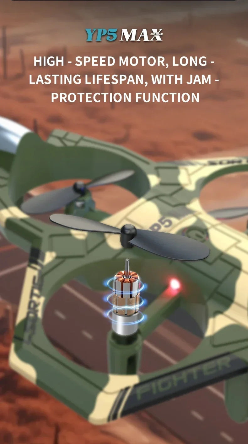2025 new YP5 Remote Control Drone 2.4G 360° Flip Fighter Jet Toy Intelligent Fixed Height Hovering RC Airplane for Boys Kids Toy