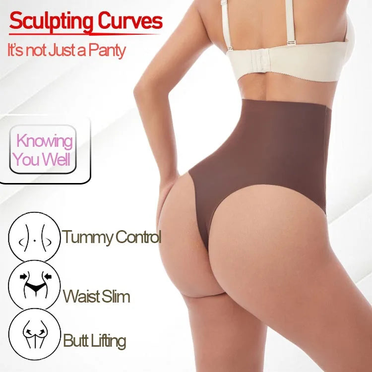 Women's High Waist ThongT-backCross X Shaping Tummy Control Panties Strong Body Shaping Waist Cincher Hip Lifter Seamless