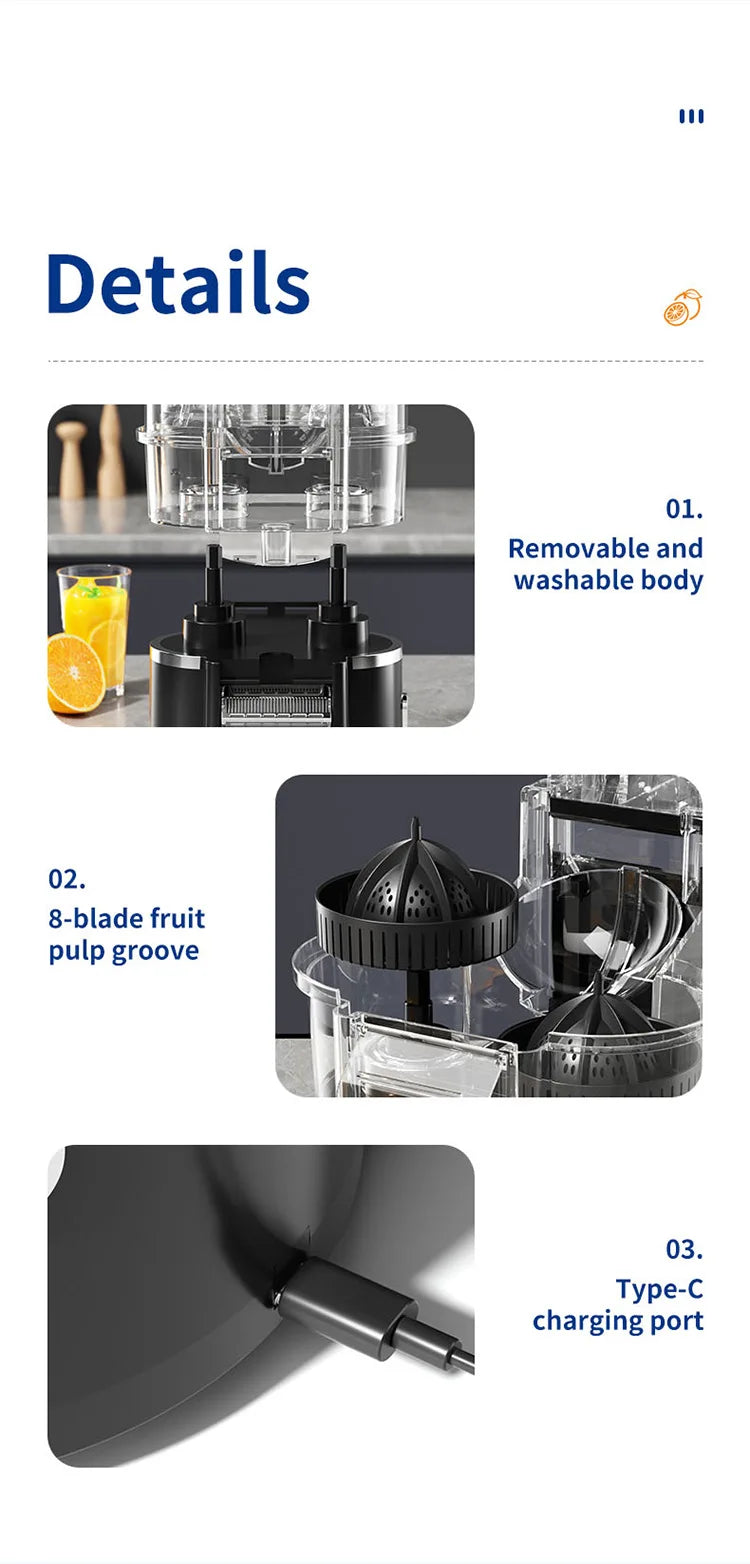 DualHead Electric Orange Juicer Squeezer Citrus Juicer Machines with Power Cord Cleaning Brush for Home Kitchen