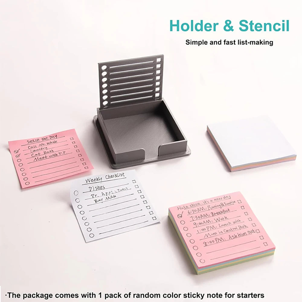 Bview Art 1pcs Sticky note holder with sticky note template