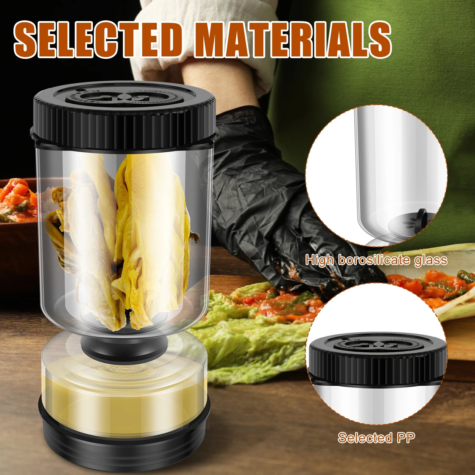 Dry-wet Separation Pickle Vegetable Jar Hourglass Type Pickled Juice-Separation Food Filter Storing Pickles Kitchen Accessories