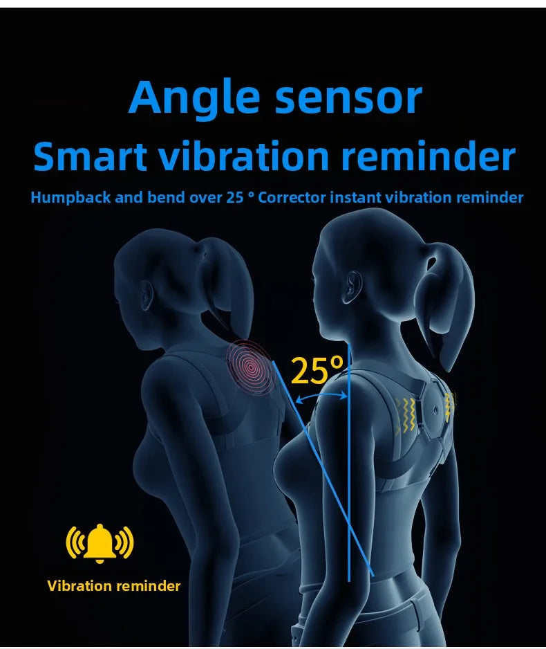 Adjustable Posture Corrector Smart Back Brace Vibration Reminder Invisible Shoulder Support For Neck Pain Relief Adult Kid