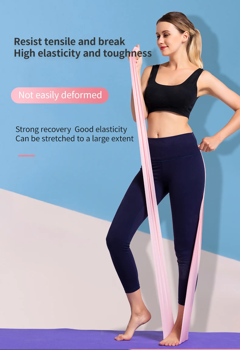 Yoga Pilates Elastic Resistance Band Fitness Training Band 150cm Fitness Elastic Rubber Gym Natural Rubber