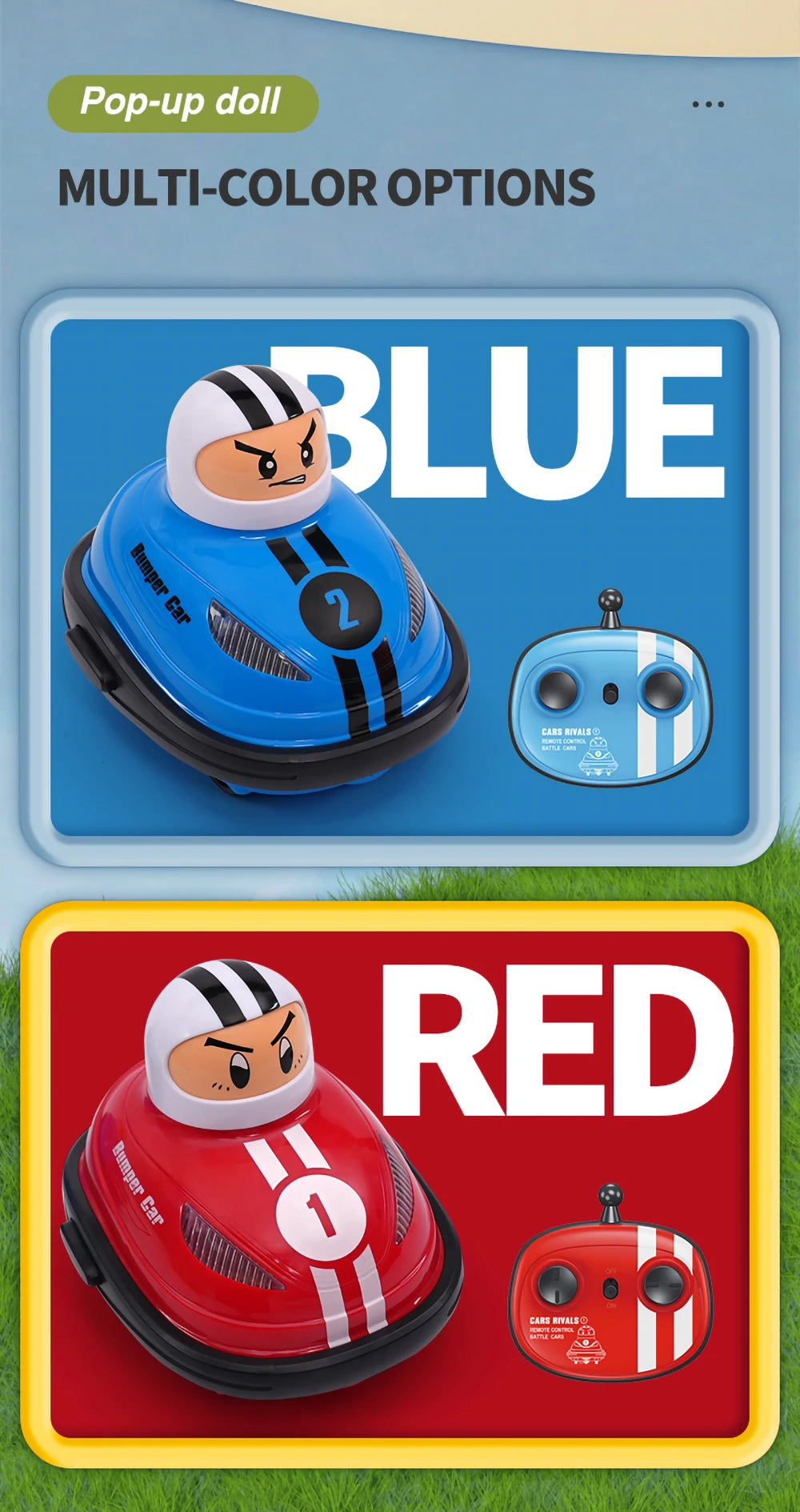 2025 RC Super Battle Bumper Car 2.4G Pop-up Doll Crash Bounce Ejection Light Children's Remote Control Toys Gift for Parenting