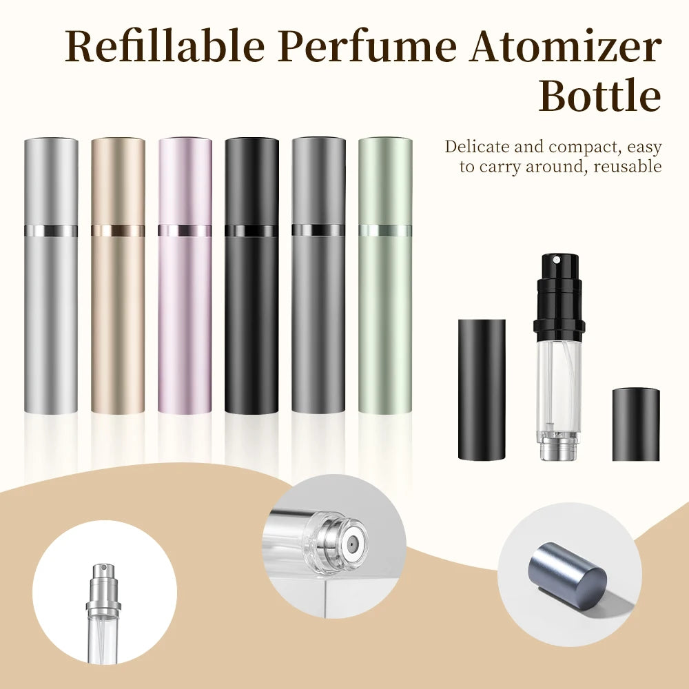 10ml Mini Refillable Perfume Bottle with Spray Scent Pump Portable Travel Empty Cosmetic Containers Mini Spray Atomizer Bottle