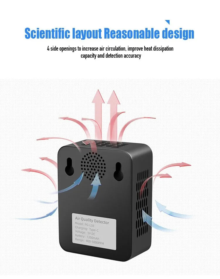 Air Monitor CO2 Carbon Dioxide Detector 3 in 1 Greenhouse Warehouse  Quality Temperature Humidity  Fast Measurement