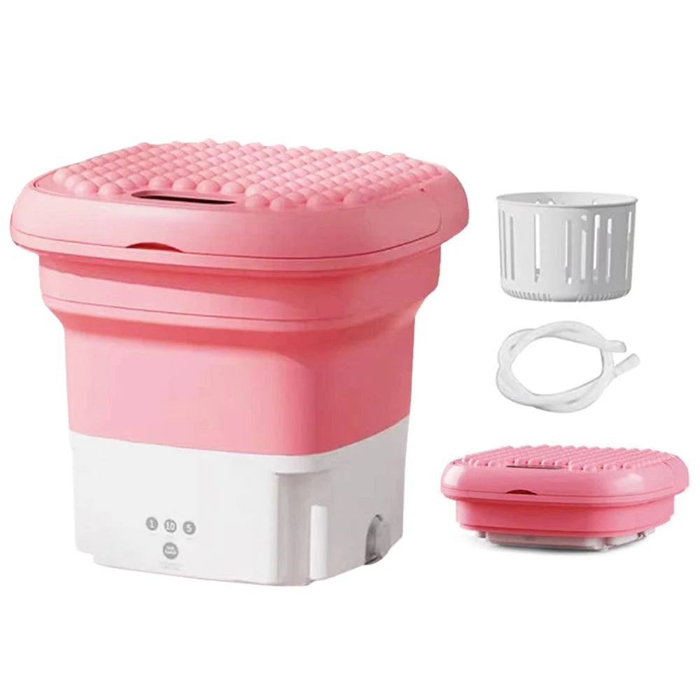 Washing Machine Small Household Folding Portable Automatic Ultrasonic Forward and Reverse Pulsator Elution Dual Purpose Imitatio