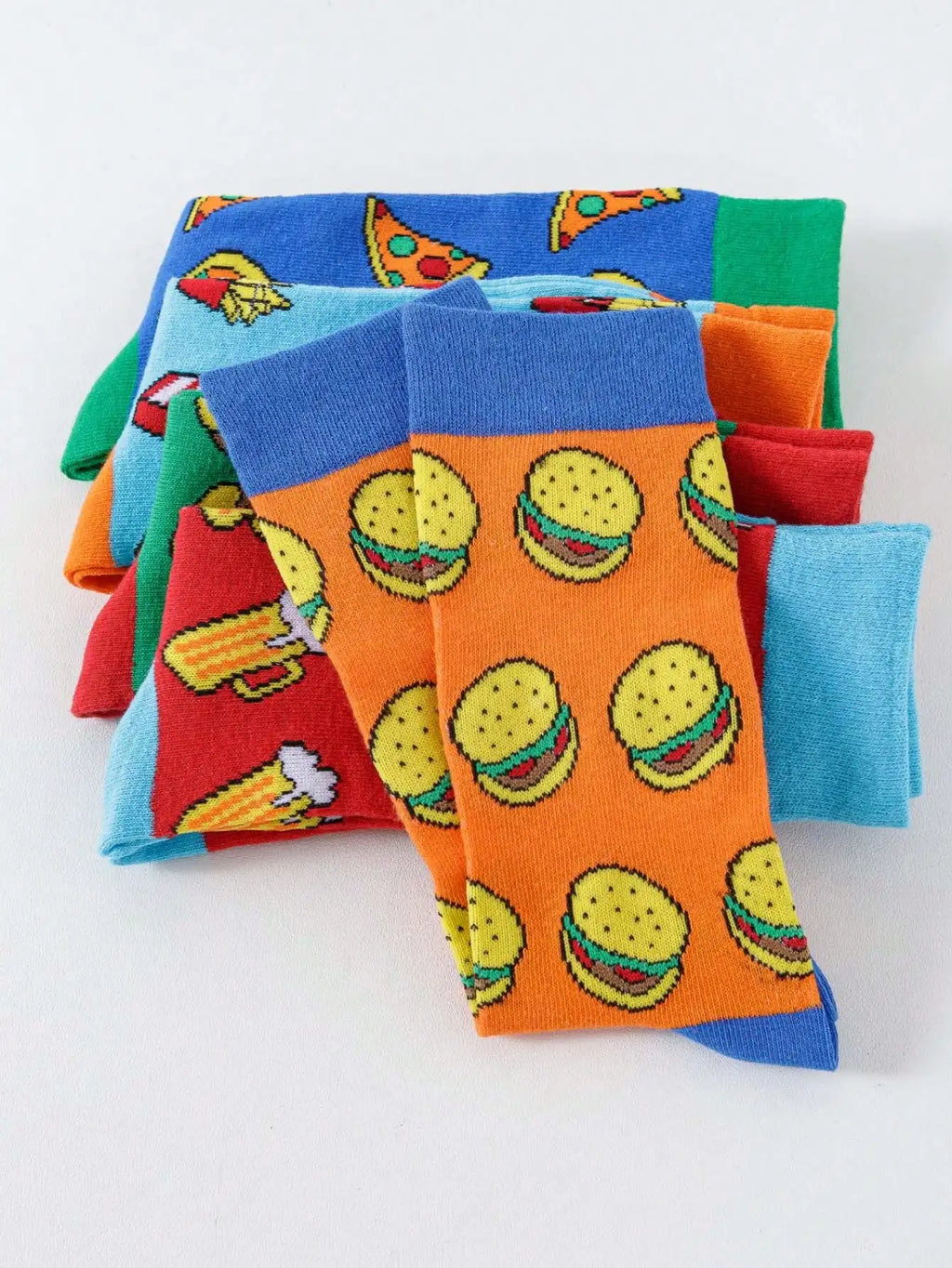 5 pairs/sets of men's four seasons European and American trend color food pattern combination