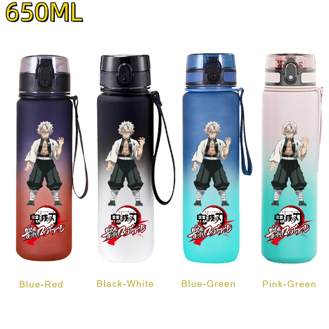 650ML Demon Slayer Kamado Tanjirou Water Bottle Kamado Nezuko Kochou Shinobu Fitness Drink Bottle Kettle Travel Office Jugs