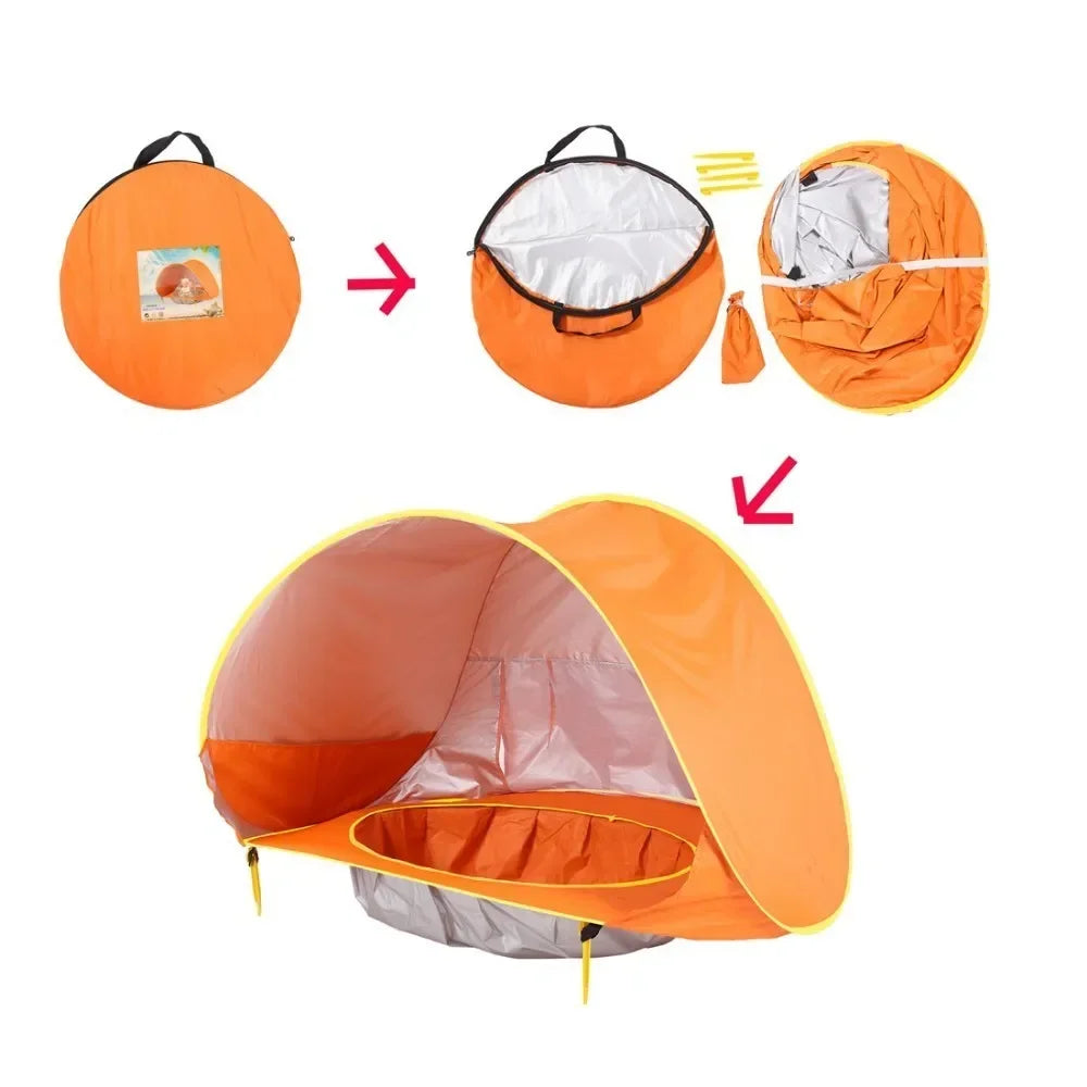 Baby beach tent Waterproof Sun Shelter UV-protecting Sunshelter with Pool Kid Outdoor Camping Sunshade Beach sunshelter UPF 50+