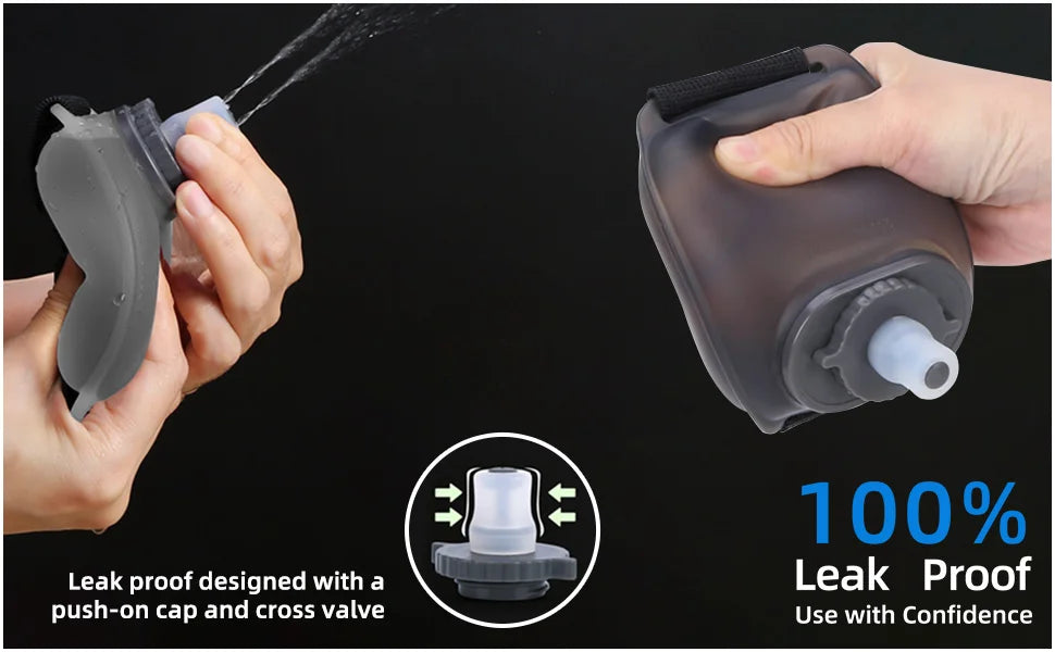 1PCS Wrist Water Bottle, Wearable HandsFree Silicone 200 ml Running Water Bottle,  Portable Cycling Marathon Rock Climbing Sport