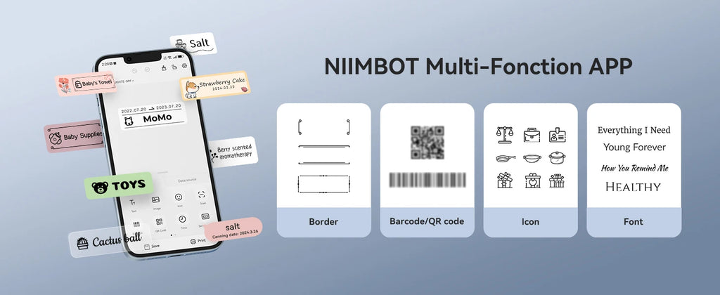 2024 Niimbot D11H Label Thermal Printer Portable Mini Pocket Maker Name Price Self-adhesive Sticker Paper roll for Phone Machine