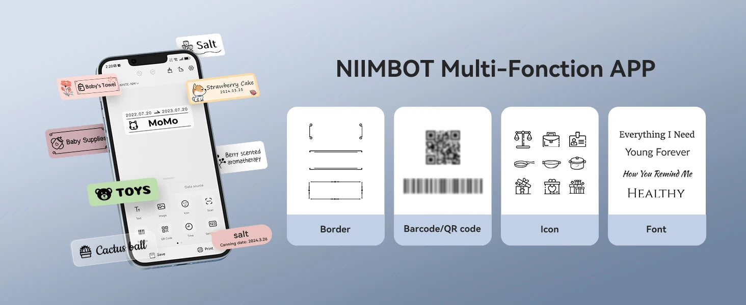2024 Niimbot D11H Label Thermal Printer Portable Mini Pocket Maker Name Price Self-adhesive Sticker Paper roll for Phone Machine