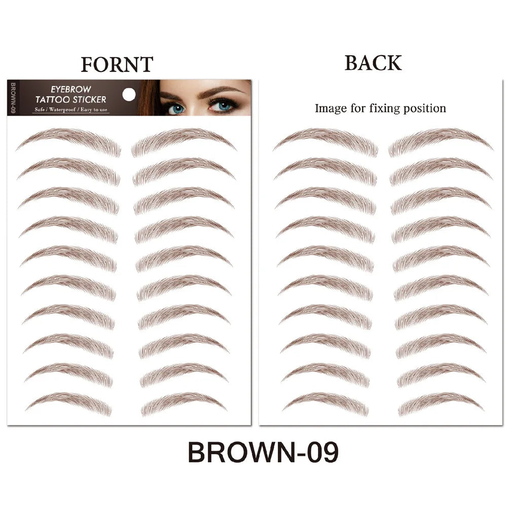 Water-based Hair-liked Authentic Eyebrow Tattoo Sticker Waterproof Cosmetics Long Lasting Makeup False Eyebrows Stickers