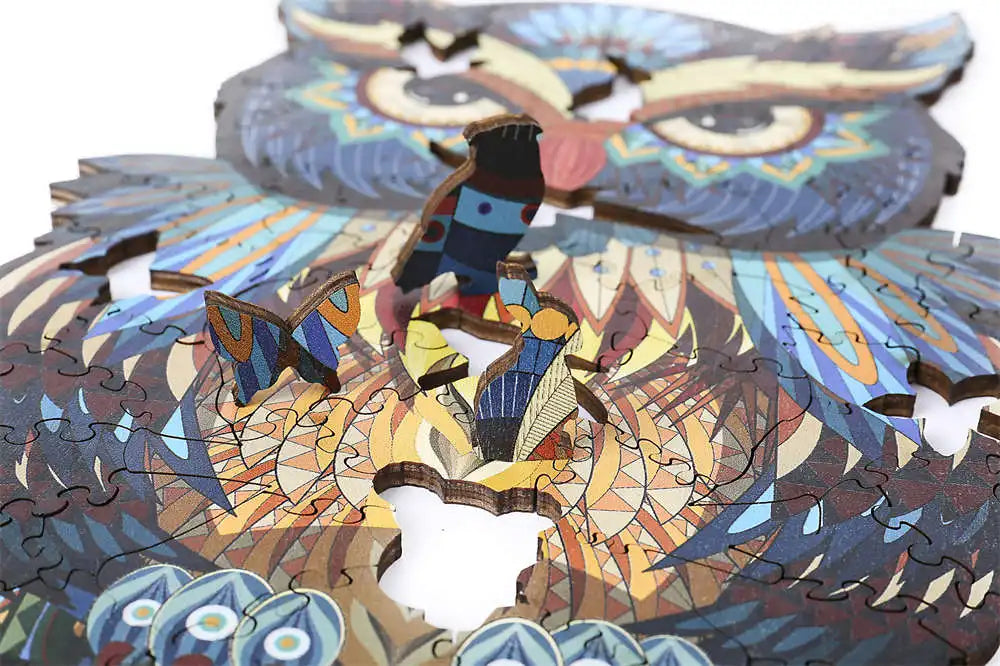 Cool Owl Wood Jigsaw Puzzle Animal Funny Wooden Puzzles Adults High End Montessori Educational Toys Children Board Game Gift