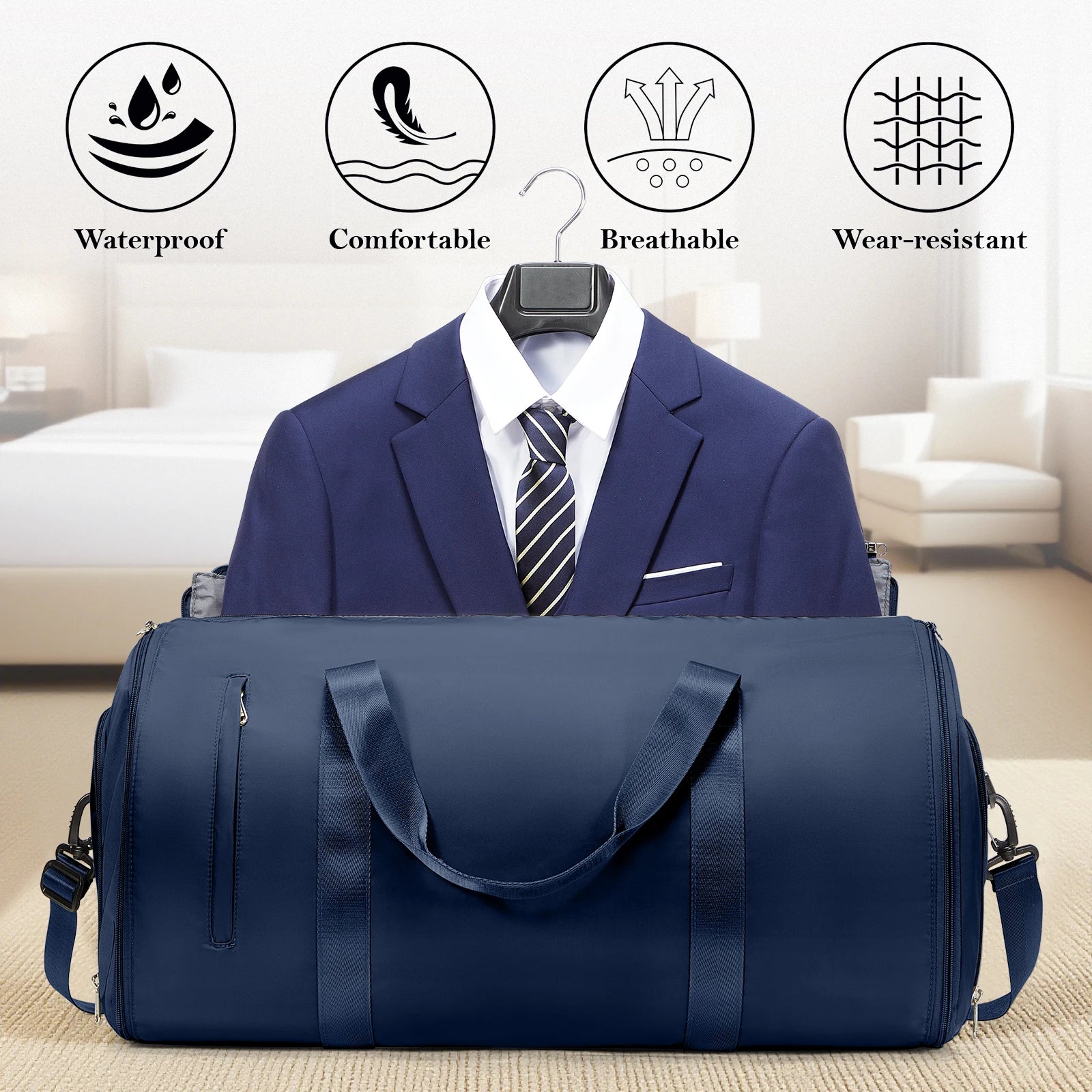 Suit Holders Travel Bag Case for Suit Holder-Convertible Bag Folding Suit Holders for Men Women Travel Business Clothing Bag ﻿