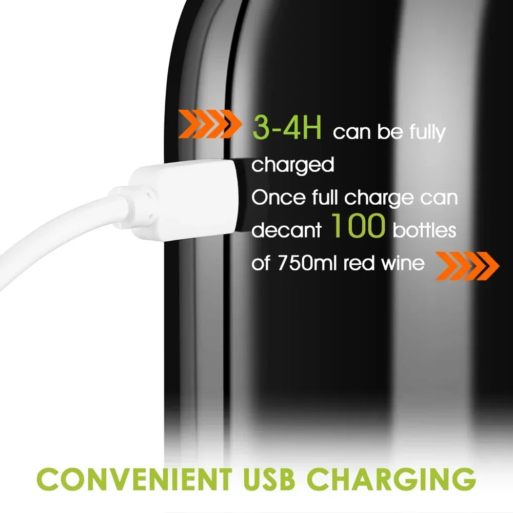 Zai Xiao USB Rechargeable Electric Wine Pourer Wine Aerator Portable Pourer Instant Wine Decanter Dispenser Pump One-Touch Autom