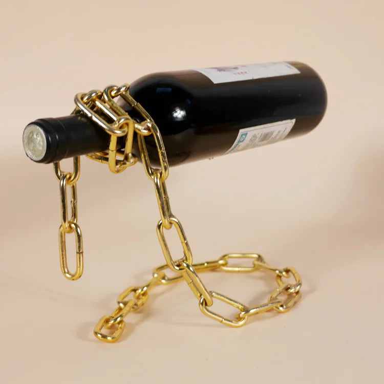 Magical Suspension iron Chain Wine Racks One Bottle Wine Display Racks Stand Holder Kitchen Dining room cellar Bar Decoration