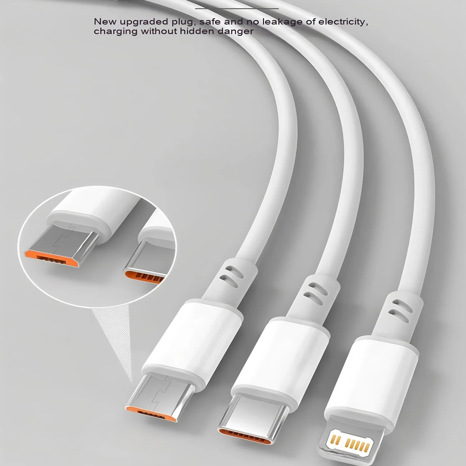 120W 3 in 1 USB Type C Fast Charging Cable 3A Quick Charge Phone Data Line Cord For Iphone 17 15 14 Xiaomi Huawei USB C PD Cable