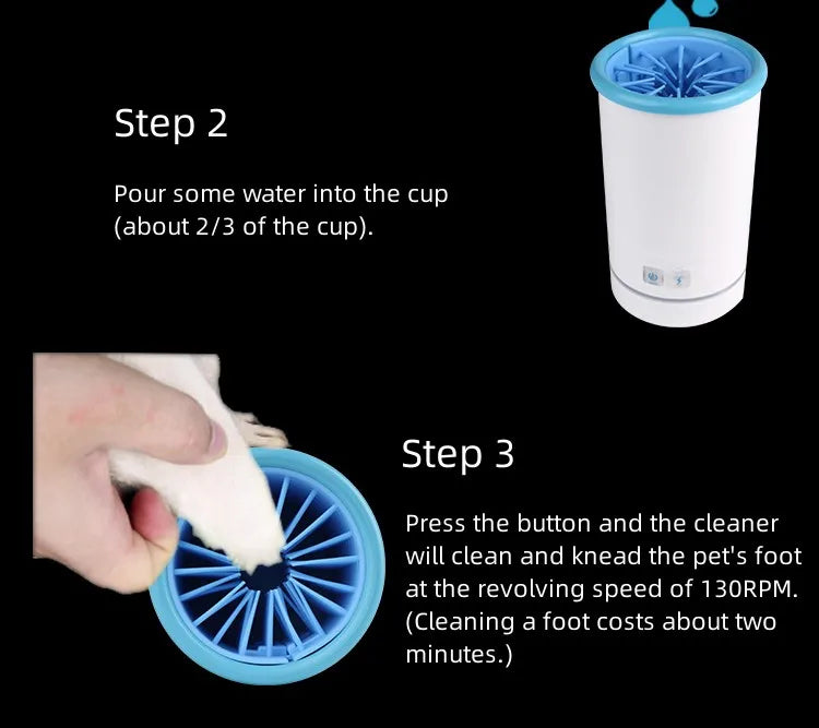 LMZOE 3.7V Automatic Paw Plunger Pet Washer Cleaner Soft Silicone Low Noise Foot Washing Cup Cats Dogs Quickly Wash USB Charging